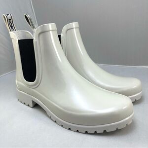 NWOT Michael Kors White Rubber Short Rain Boots Size 9